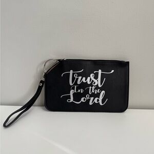 “Trust in the Lord” Black Wristlet Bag
